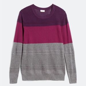 Market and Spruce Colorblock Sweater. Sz S. Magenta/Gray.